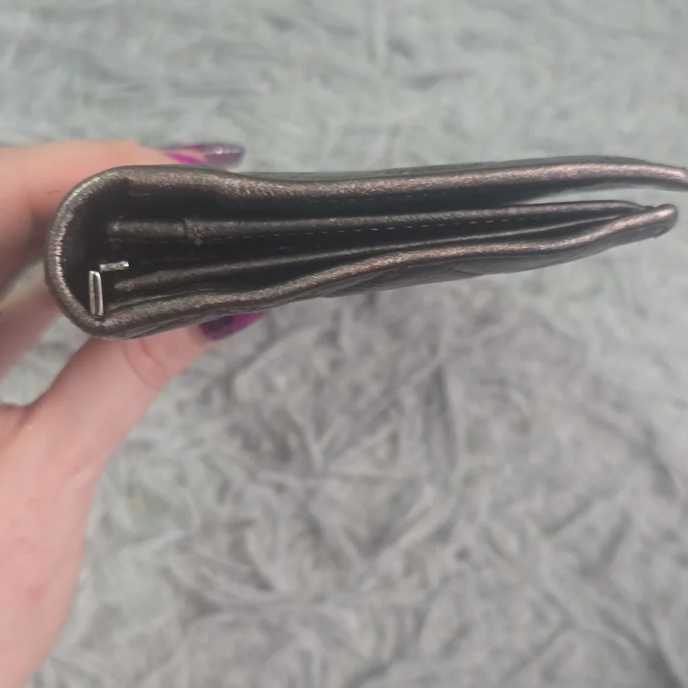 Chanel Metallic Bronze Cambon Long Bifold Wallet W/ Silver Hardware (EUC)✨️🩶✨️ - Picture 9 of 12